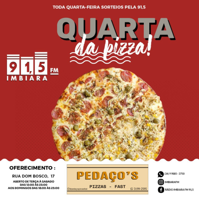 PROMOÇÃO QUARTA DA PIZZA 